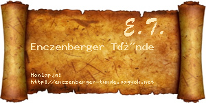 Enczenberger Tünde névjegykártya